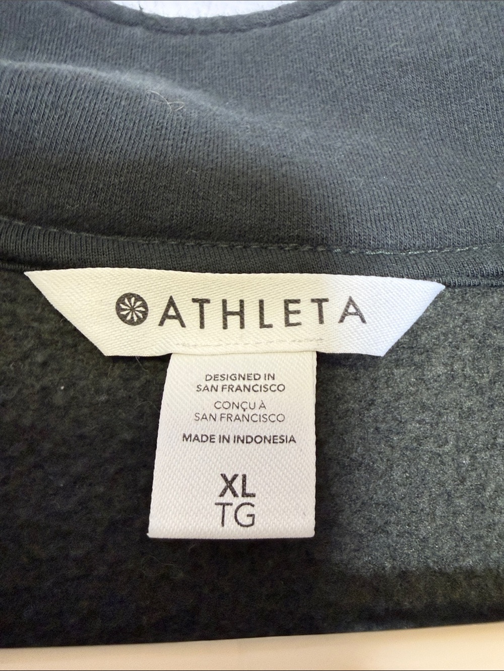 Athleta Dark Olive Half-Zip Pullover Sweatshirt - Picture 2 of 7